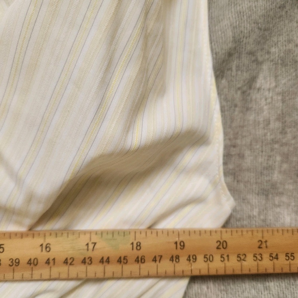 NWT MELLODAY Dress Size L Yellow Striped Preppy Lightweight Stretch V Neck - Picture 6 of 7